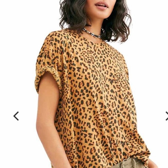 Free People Cheetah Clarity Oversized T 
